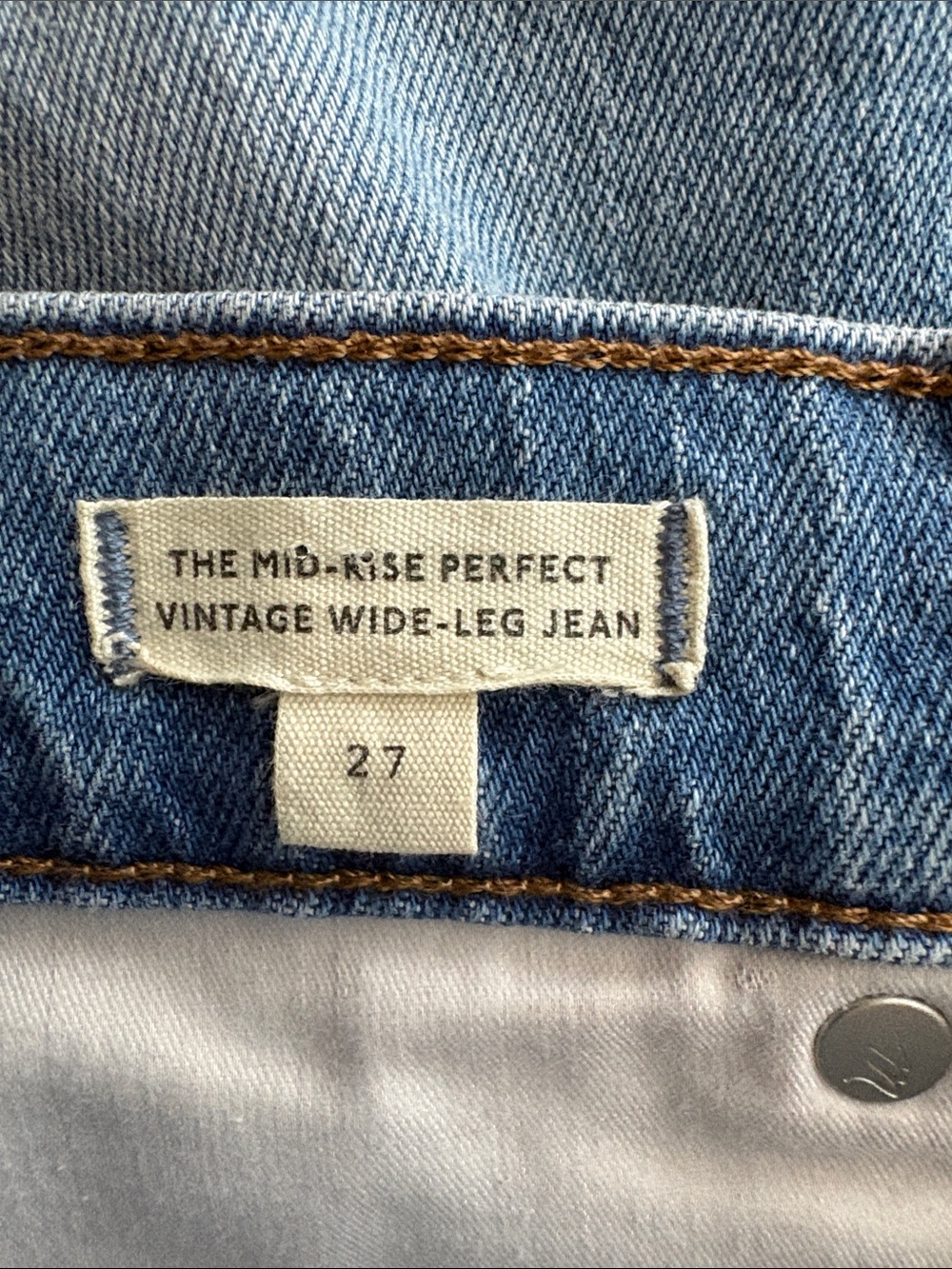 Madewell The Perfect Vintage Mid-Rise Wide-Leg Jean Almanza Wash Blue Size 27 - Picture 4 of 15